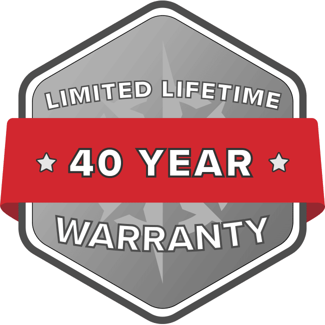 40-Year Limited Lifetime finish warranty badge